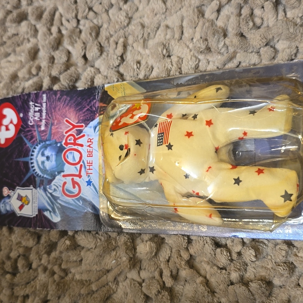 Vintage 1997 Rare Ty Ronald McDonald Glory the Bear Stars USA flag‎ collectible